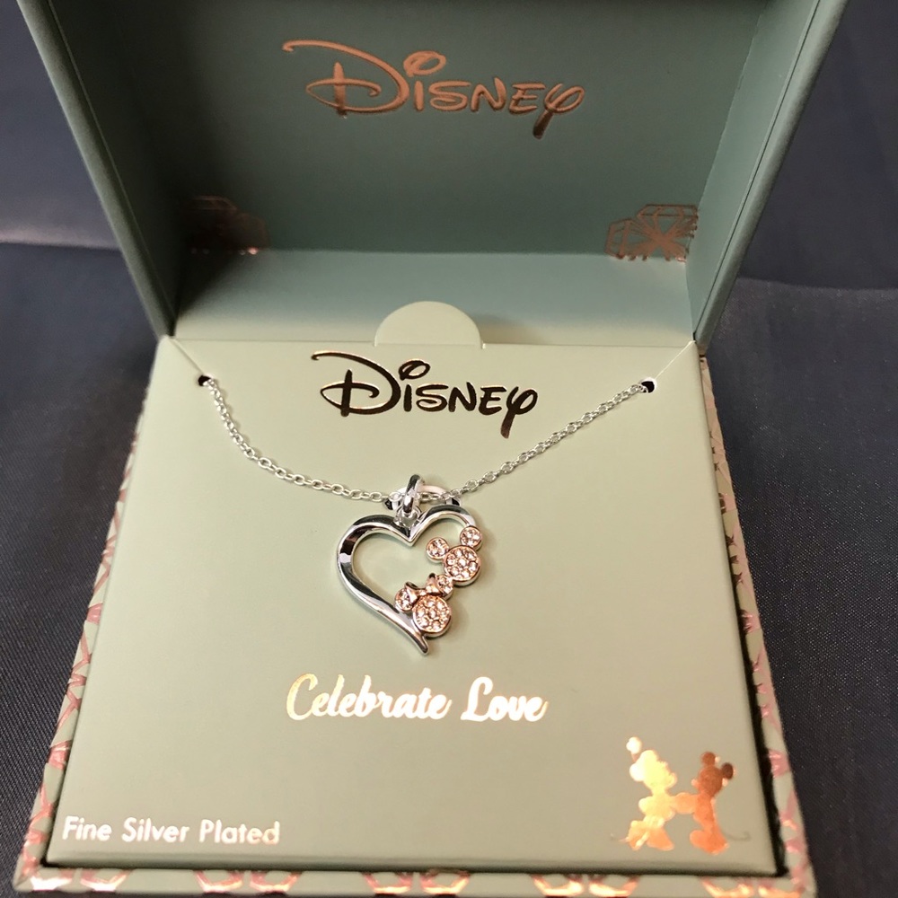 🎉HP🎉 Disney Mickey Mouse Minnie Mouse Heart Pendant Necklace - Picture 5 of 6